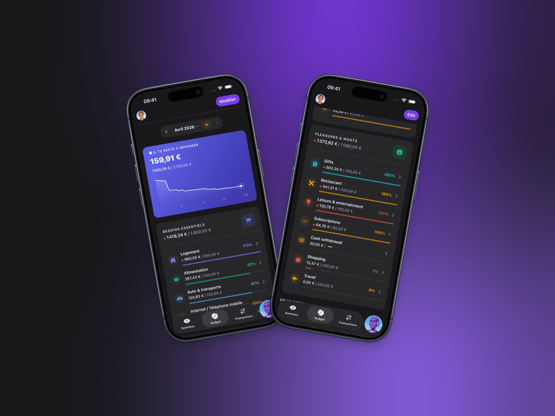 Trya — 50/30/20 budget