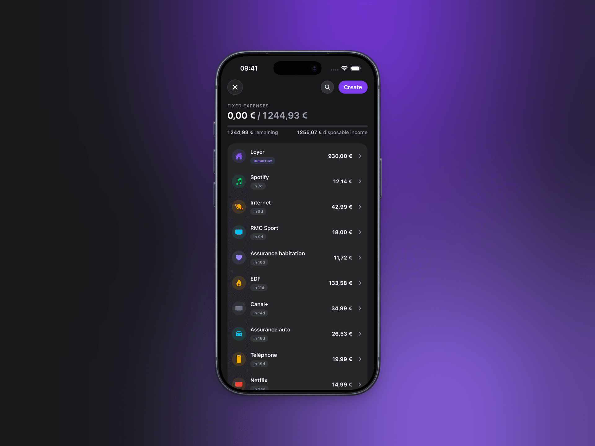 Trya — fixed expenses